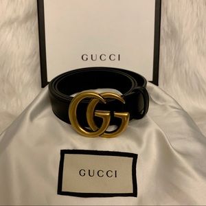 Black Gucci Marmont Belt 85
